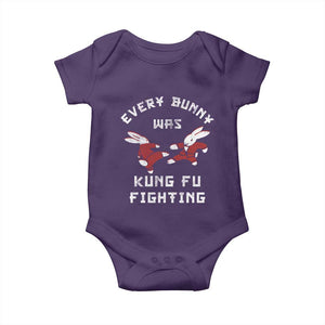 Every Bunny Was Kung Fu Fighting Baby Onesie Funny Cool Easter Graphic TS10 Purple Print Your Wear