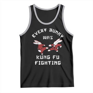 Every Bunny Was Kung Fu Fighting Tank Top Funny Cool Easter Graphic TS10 Black Athletic Heather Print Your Wear