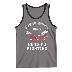 Every Bunny Was Kung Fu Fighting Tank Top Funny Cool Easter Graphic TS10 Deep Heather Black Print Your Wear