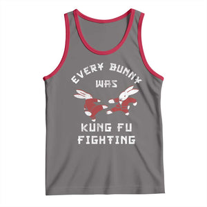 Every Bunny Was Kung Fu Fighting Tank Top Funny Cool Easter Graphic TS10 Deep Heather Red Print Your Wear