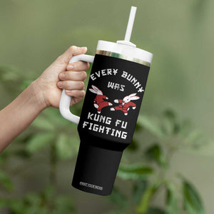 Every Bunny Was Kung Fu Fighting Tumbler With Handle Funny Cool Easter Graphic TS10 Print Your Wear