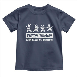 Bunny Kung Fu Fighting Toddler T Shirt Funny Easter Vintage Graphic TS10 Navy Print Your Wear
