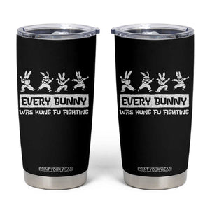 Bunny Kung Fu Fighting Tumbler Cup Funny Easter Vintage Graphic TS10 Black Print Your Wear