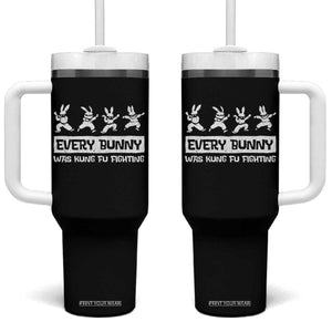 Bunny Kung Fu Fighting Tumbler With Handle Funny Easter Vintage Graphic TS10 One Size: 40 oz Black Print Your Wear