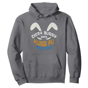 Every Bunny Was Kung Fu Fighting Hoodie Funny Easter Vintage Rabbit Face TS10 Charcoal Print Your Wear
