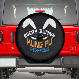 Every Bunny Was Kung Fu Fighting Spare Tire Cover Funny Easter Vintage Rabbit Face TS10 Black Print Your Wear