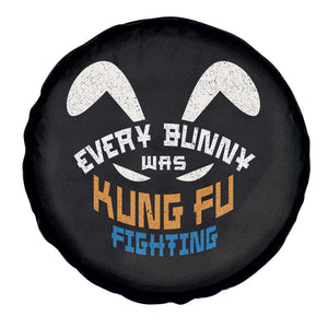 Every Bunny Was Kung Fu Fighting Spare Tire Cover Funny Easter Vintage Rabbit Face TS10 Print Your Wear