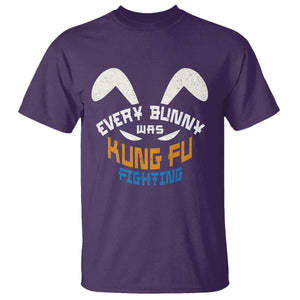 Every Bunny Was Kung Fu Fighting T Shirt Funny Easter Vintage Rabbit Face TS10 Purple Print Your Wear