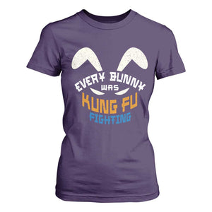 Every Bunny Was Kung Fu Fighting T Shirt For Women Funny Easter Vintage Rabbit Face TS10 Purple Print Your Wear