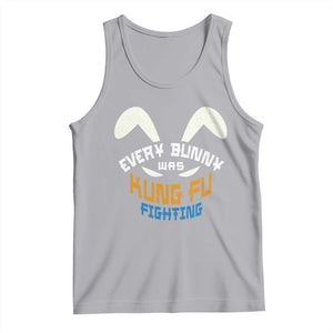 Every Bunny Was Kung Fu Fighting Tank Top Funny Easter Vintage Rabbit Face TS10 Athletic Heather Print Your Wear
