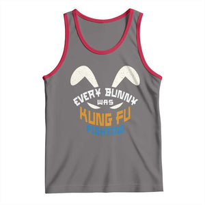 Every Bunny Was Kung Fu Fighting Tank Top Funny Easter Vintage Rabbit Face TS10 Deep Heather Red Print Your Wear