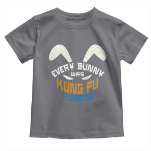 Every Bunny Was Kung Fu Fighting Toddler T Shirt Funny Easter Vintage Rabbit Face TS10 Charcoal Print Your Wear