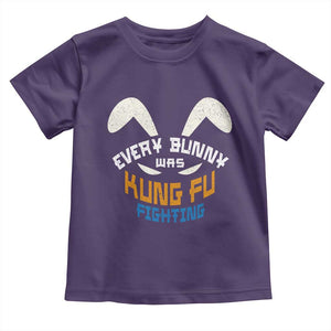Every Bunny Was Kung Fu Fighting Toddler T Shirt Funny Easter Vintage Rabbit Face TS10 Purple Print Your Wear