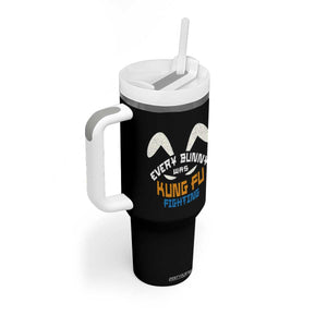 Every Bunny Was Kung Fu Fighting Tumbler With Handle Funny Easter Vintage Rabbit Face TS10 Print Your Wear