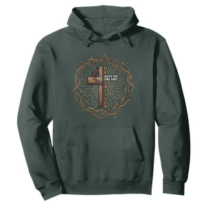 Christian Cross Hoodie Bible John 3:16 Jesus He Gave His Only Son Jesus Christian TS10 Dark Forest Green Print Your Wear