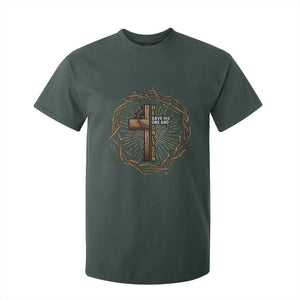 Christian Cross T Shirt For Kid Bible John 3:16 Jesus He Gave His Only Son Jesus Christian TS10 Dark Forest Green Print Your Wear