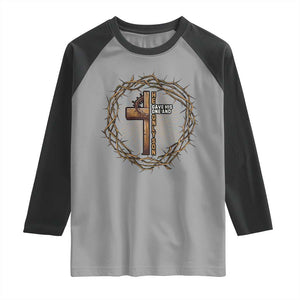 Christian Cross Raglan Shirt Bible John 3:16 Jesus He Gave His Only Son Jesus Christian TS10 Sport Gray Black Print Your Wear