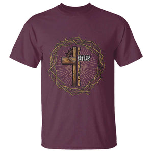 Christian Cross T Shirt Bible John 3:16 Jesus He Gave His Only Son Jesus Christian TS10 Maroon Print Your Wear