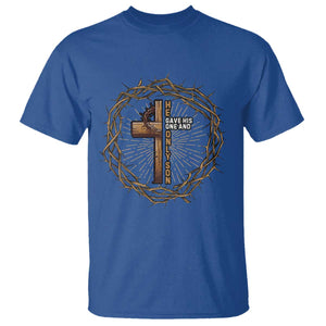 Christian Cross T Shirt Bible John 3:16 Jesus He Gave His Only Son Jesus Christian TS10 Royal Blue Print Your Wear