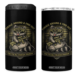 Tactical Trash Panda 4 in 1 Can Cooler Tumbler Funny Raccoon Military Graphic Patriotic Veteran TS10 One Size: 16 oz Black Print Your Wear