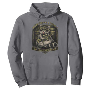 Tactical Trash Panda Hoodie Funny Raccoon Military Graphic Patriotic Veteran TS10 Charcoal Print Your Wear