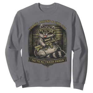 Tactical Trash Panda Sweatshirt Funny Raccoon Military Graphic Patriotic Veteran TS10 Charcoal Print Your Wear