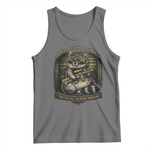 Tactical Trash Panda Tank Top Funny Raccoon Military Graphic Patriotic Veteran TS10 Black Heather Print Your Wear