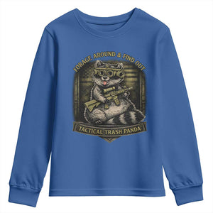 Tactical Trash Panda Youth Sweatshirt Funny Raccoon Military Graphic Patriotic Veteran TS10 Royal Blue Print Your Wear
