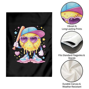 Funny Softball Drip Garden Flag Ice Cream Sprinkles Softball Girls Kid TS10 Print Your Wear