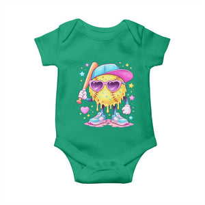 Funny Softball Drip Baby Onesie Ice Cream Sprinkles Softball Girls Kid TS10 Irish Green Print Your Wear