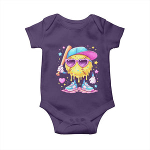Funny Softball Drip Baby Onesie Ice Cream Sprinkles Softball Girls Kid TS10 Purple Print Your Wear