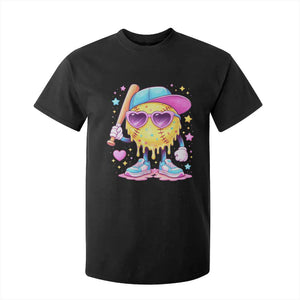 Funny Softball Drip T Shirt For Kid Ice Cream Sprinkles Softball Girls Kid TS10 Black Print Your Wear