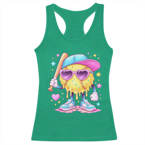 Funny Softball Drip Racerback Tank Top Ice Cream Sprinkles Softball Girls Kid TS10 Irish Green Print Your Wear