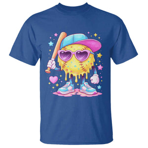 Funny Softball Drip T Shirt Ice Cream Sprinkles Softball Girls Kid TS10 Royal Blue Print Your Wear