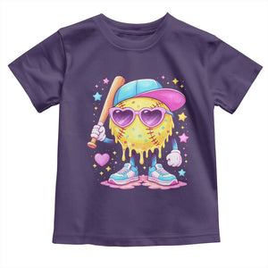 Funny Softball Drip Toddler T Shirt Ice Cream Sprinkles Softball Girls Kid TS10 Purple Print Your Wear