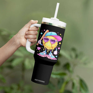 Funny Softball Drip Tumbler With Handle Ice Cream Sprinkles Softball Girls Kid TS10 Print Your Wear