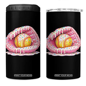 Softball Drip 4 in 1 Can Cooler Tumbler Ice Cream Sprinkles Softball Glove Girls Kid TS10 One Size: 16 oz Black Print Your Wear
