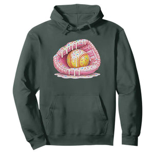 Softball Drip Hoodie Ice Cream Sprinkles Softball Glove Girls Kid TS10 Dark Forest Green Print Your Wear