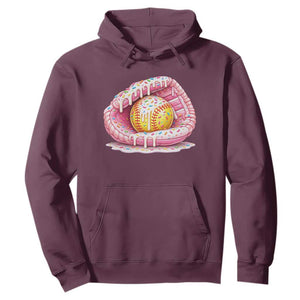 Softball Drip Hoodie Ice Cream Sprinkles Softball Glove Girls Kid TS10 Maroon Print Your Wear