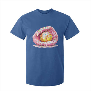 Softball Drip T Shirt For Kid Ice Cream Sprinkles Softball Glove Girls Kid TS10 Royal Blue Print Your Wear