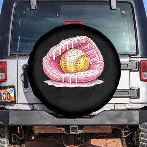 Softball Drip Spare Tire Cover Ice Cream Sprinkles Softball Glove Girls Kid TS10 No hole Black Print Your Wear