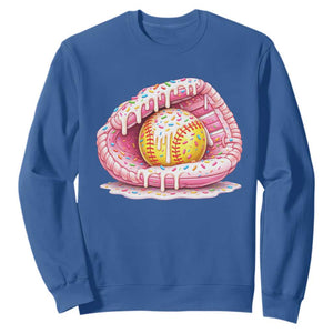 Softball Drip Sweatshirt Ice Cream Sprinkles Softball Glove Girls Kid TS10 Royal Blue Print Your Wear