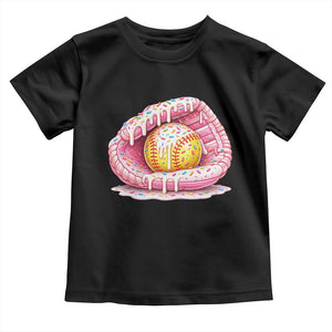 Softball Drip Toddler T Shirt Ice Cream Sprinkles Softball Glove Girls Kid TS10 Black Print Your Wear