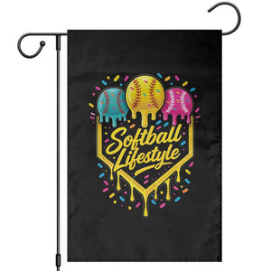 Softball Drip Garden Flag Ice Cream Sprinkles Softball Life Style TS10 Black Print Your Wear