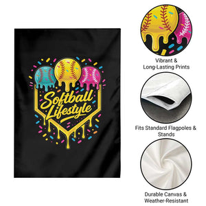 Softball Drip Garden Flag Ice Cream Sprinkles Softball Life Style TS10 Print Your Wear