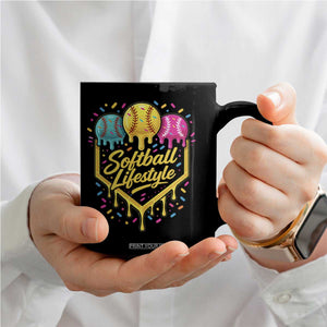 Softball Drip Coffee Mug Ice Cream Sprinkles Softball Life Style TS10 Print Your Wear