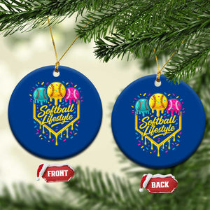 Softball Drip Ceramic Ornament Ice Cream Sprinkles Softball Life Style TS10 1pc Blue Print Your Wear