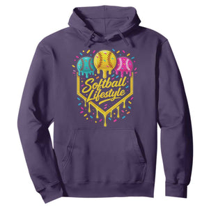 Softball Drip Hoodie Ice Cream Sprinkles Softball Life Style TS10 Purple Print Your Wear