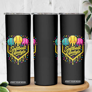 Softball Drip Skinny Tumbler Ice Cream Sprinkles Softball Life Style TS10 Print Your Wear