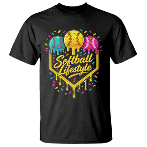 Softball Drip T Shirt Ice Cream Sprinkles Softball Life Style TS10 Black Print Your Wear